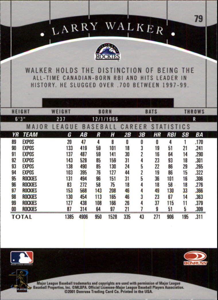 2001 Donruss Classics Baseball "Main Set" Cards - Picture 151 of 203