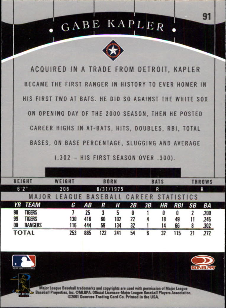 2001 Donruss Classics Baseball "Main Set" Cards - Picture 175 of 203