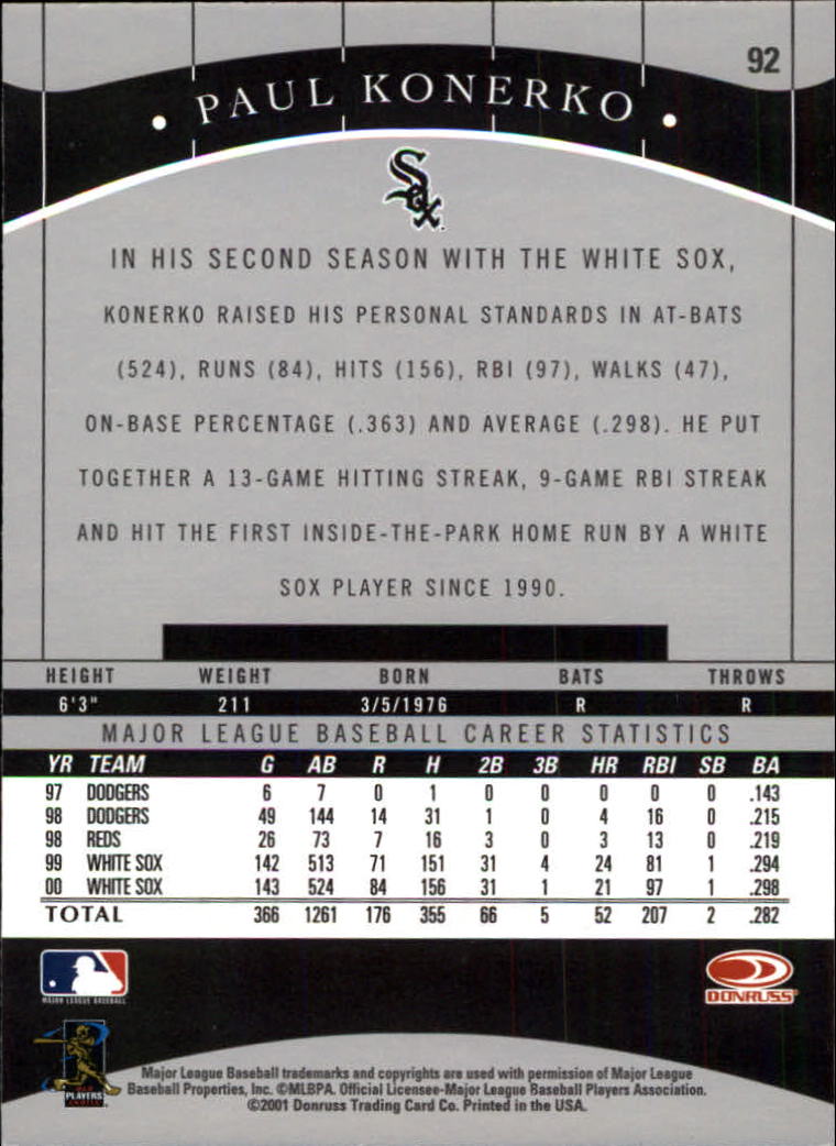 2001 Donruss Classics Baseball "Main Set" Cards - Picture 177 of 203