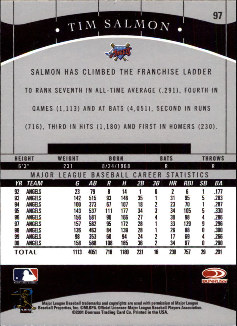 2001 Donruss Classics Baseball "Main Set" Cards - Picture 187 of 203