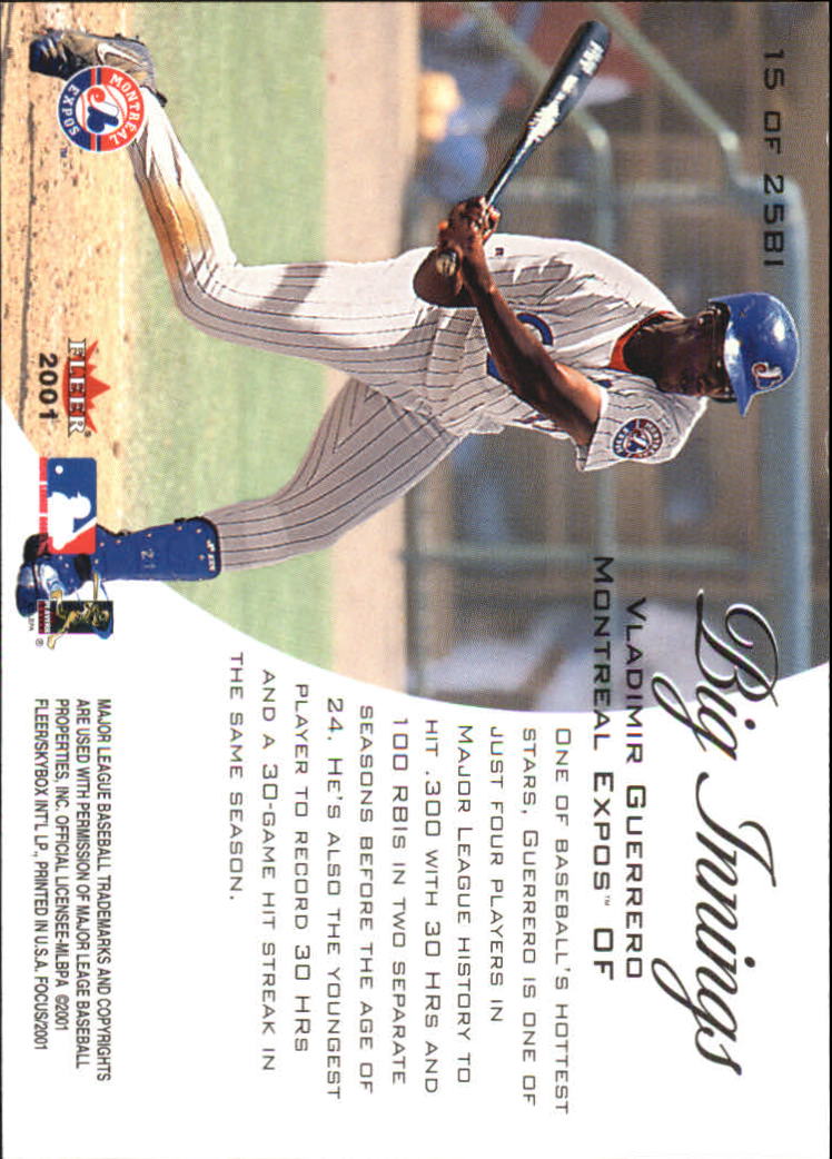 Tarjetas ""Insertar"" de béisbol Fleer Focus 2001 - Imagen 9 de 23
