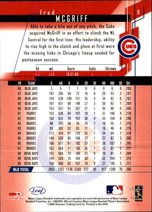 2001 Leaf Rookies and Stars Baseball "Main Set" Base Cards #1 to #300 - Picture 19 of 281