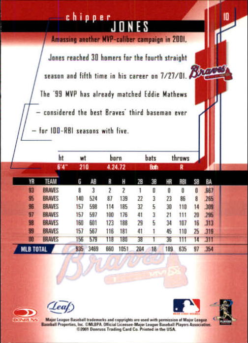 2001 Leaf Rookies and Stars Baseball "Main Set" Base Cards #1 to #300 - Picture 21 of 281