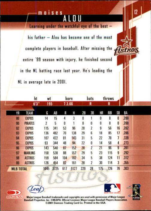 2001 Leaf Rookies and Stars Baseball "Main Set" Base Cards #1 to #300 - Picture 25 of 281