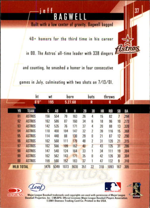 2001 Leaf Rookies and Stars Baseball "Main Set" Base Cards #1 to #300 - Picture 75 of 281