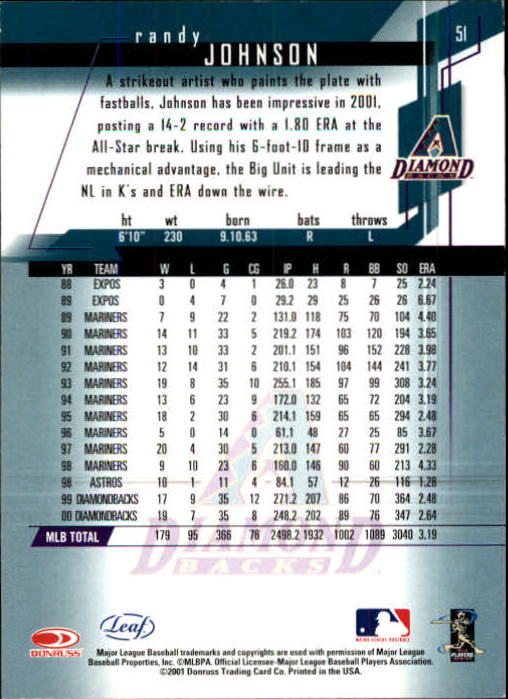 2001 Leaf Rookies and Stars Baseball "Main Set" Base Cards #1 to #300 - Picture 103 of 281
