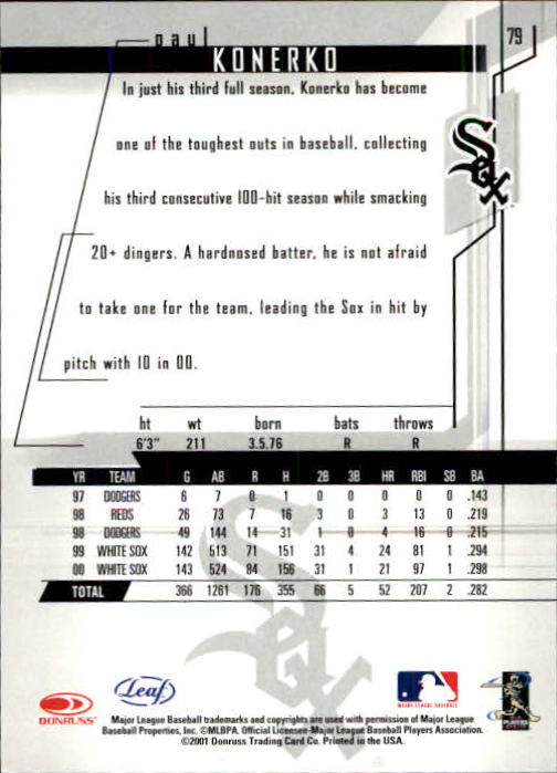 2001 Leaf Rookies and Stars Baseball "Main Set" Base Cards #1 to #300 - Picture 159 of 281