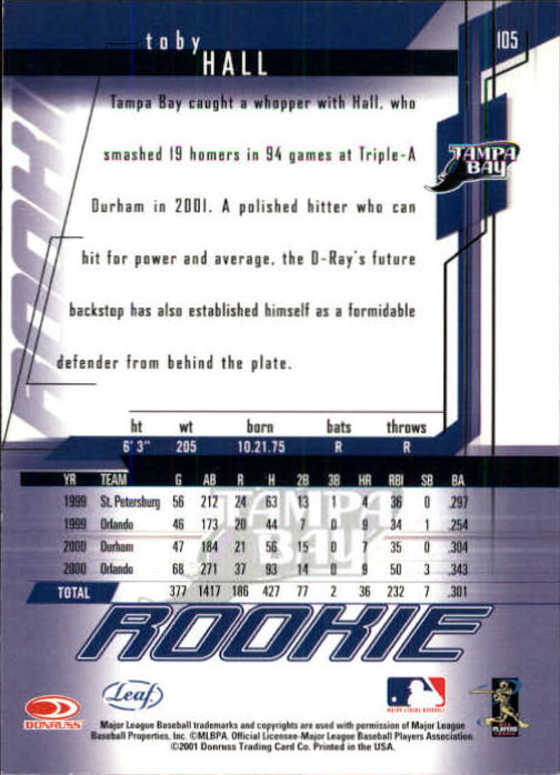 2001 Leaf Rookies and Stars Baseball "Main Set" Base Cards #1 to #300 - Picture 203 of 281