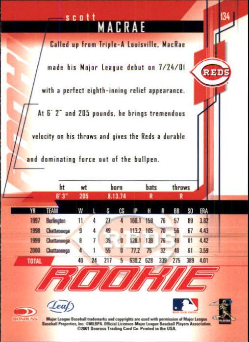 2001 Leaf Rookies and Stars Baseball "Main Set" Base Cards #1 to #300 - Picture 229 of 281