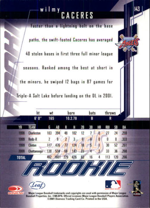 2001 Leaf Rookies and Stars Baseball "Main Set" Base Cards #1 to #300 - Picture 231 of 281