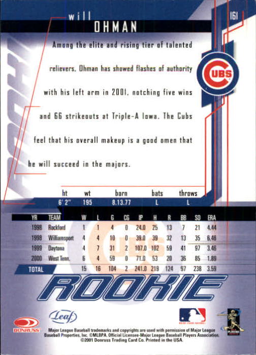 2001 Leaf Rookies and Stars Baseball "Main Set" Base Cards #1 to #300 - Picture 241 of 281