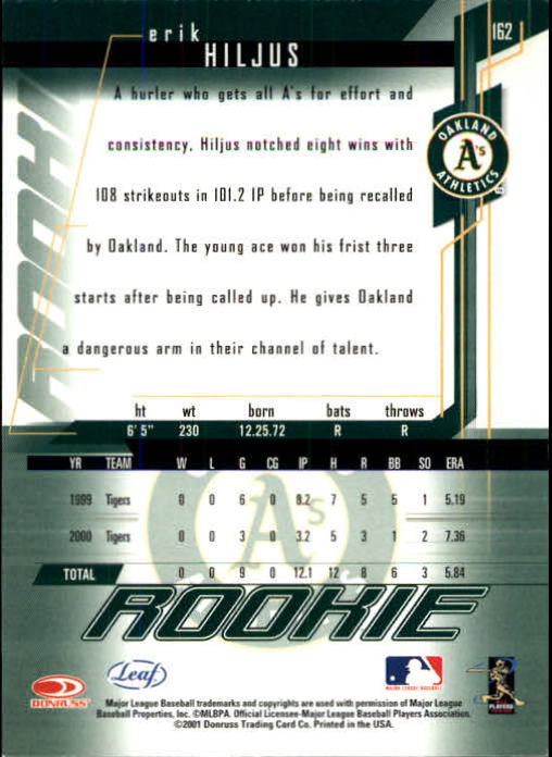 2001 Leaf Rookies and Stars Baseball "Main Set" Base Cards #1 to #300 - Picture 243 of 281