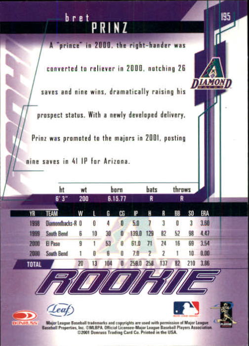 2001 Leaf Rookies and Stars Baseball "Main Set" Base Cards #1 to #300 - Picture 265 of 281
