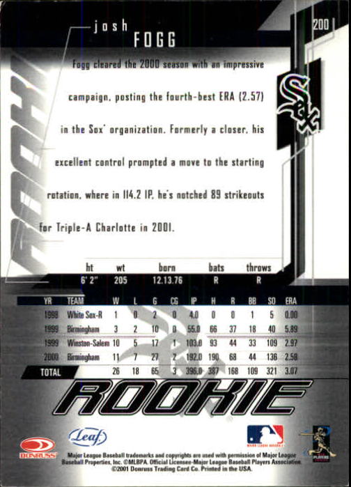 2001 Leaf Rookies and Stars Baseball "Main Set" Base Cards #1 to #300 - Picture 271 of 281