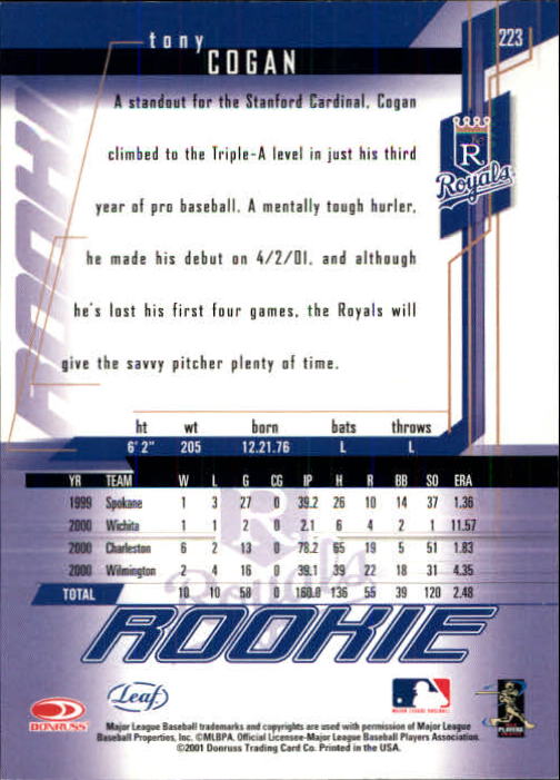 2001 Leaf Rookies and Stars Baseball "Main Set" Base Cards #1 to #300 - Picture 273 of 281