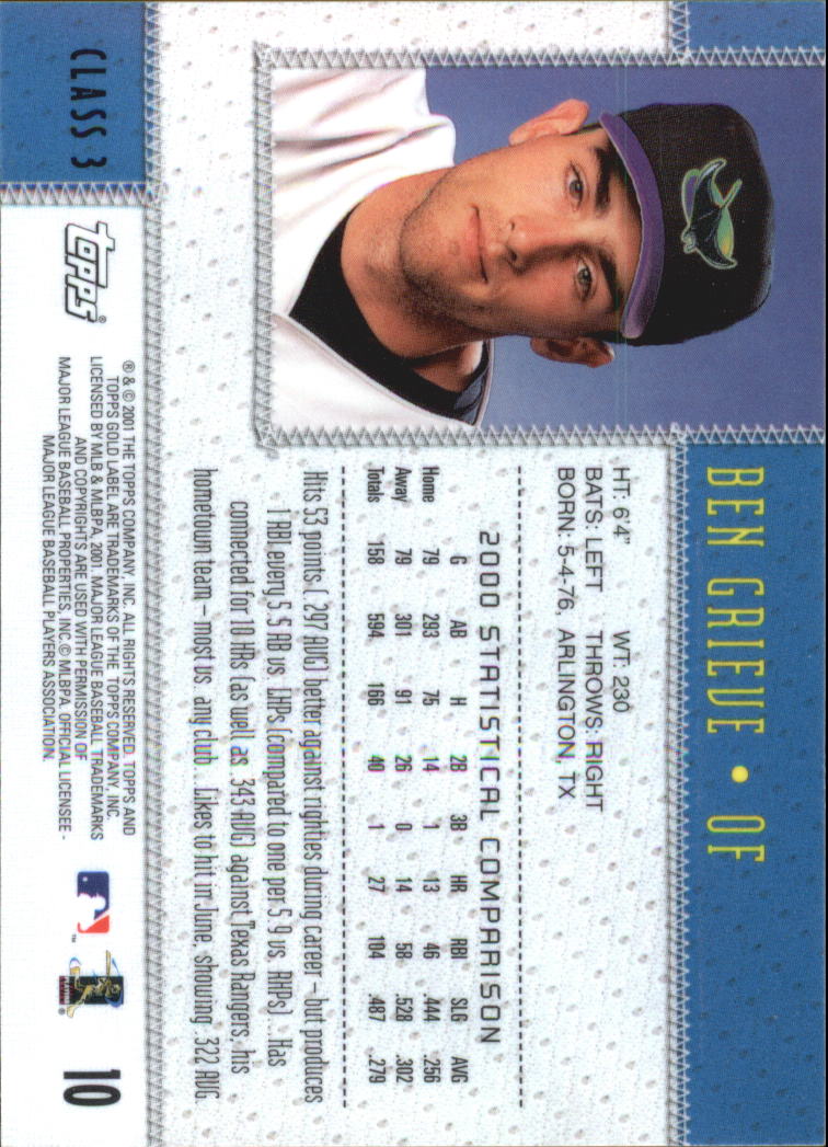 2001 Topps Gold Label Baseball - Picture 169 of 183