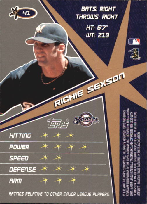 2001 Topps Stars Baseball - Picture 63 of 301