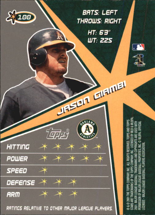 2001 Topps Stars Baseball - Picture 157 of 301