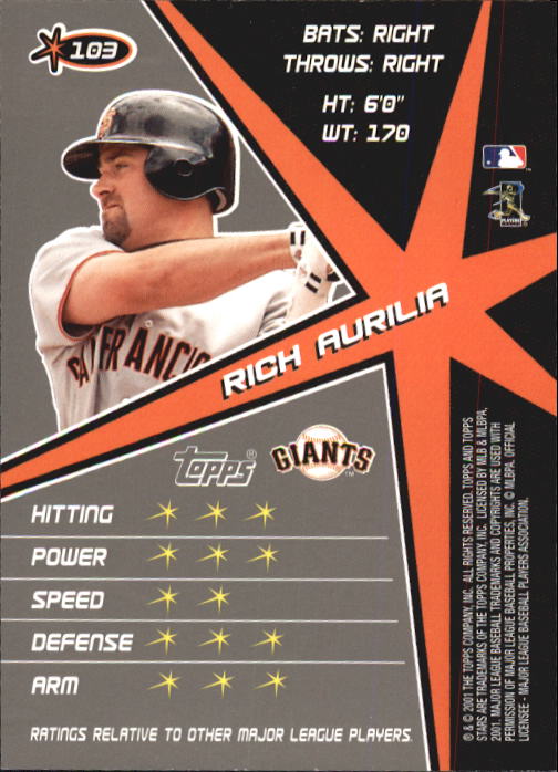 2001 Topps Stars Baseball - Picture 159 of 301