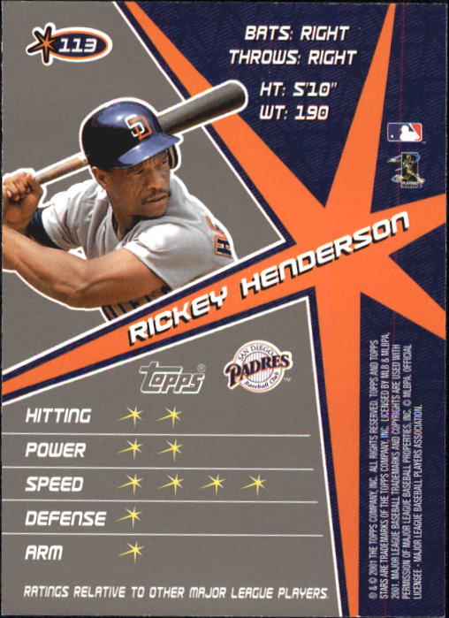 2001 Topps Stars Baseball - Picture 175 of 301