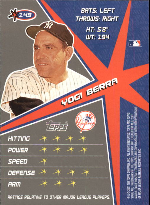 2001 Topps Stars Baseball - Picture 225 of 301