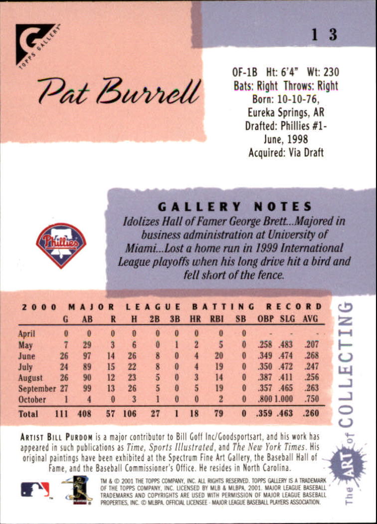 2001 Topps Gallery Baseball - Picture 21 of 256