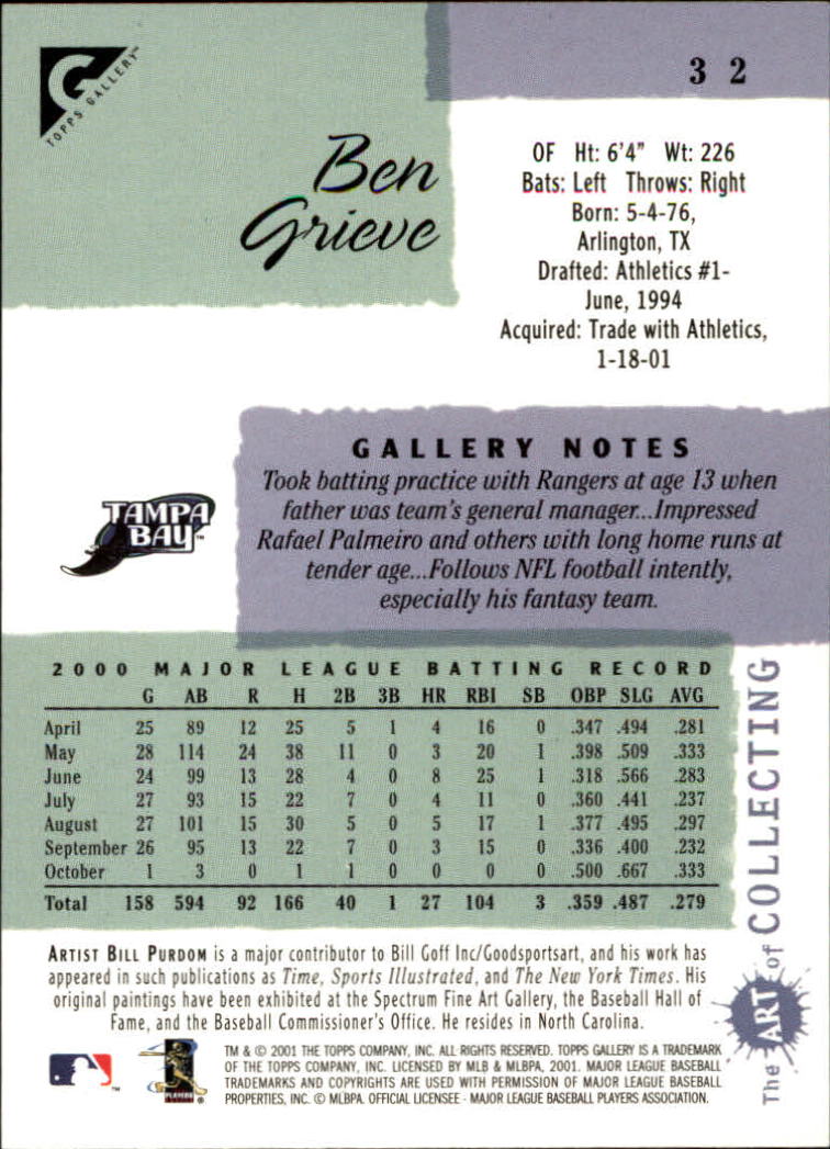 2001 Topps Gallery Baseball - Picture 53 of 256