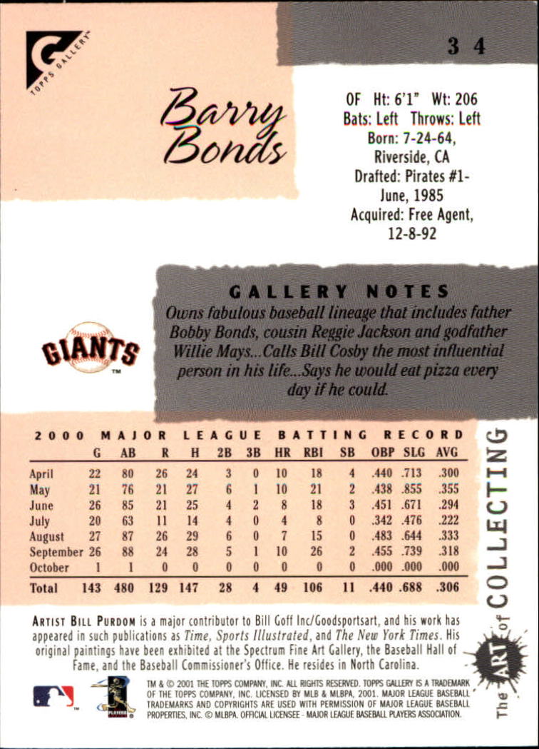 2001 Topps Gallery Baseball - Picture 57 of 256