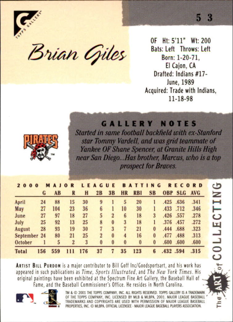 2001 Topps Gallery Baseball - Picture 93 of 256