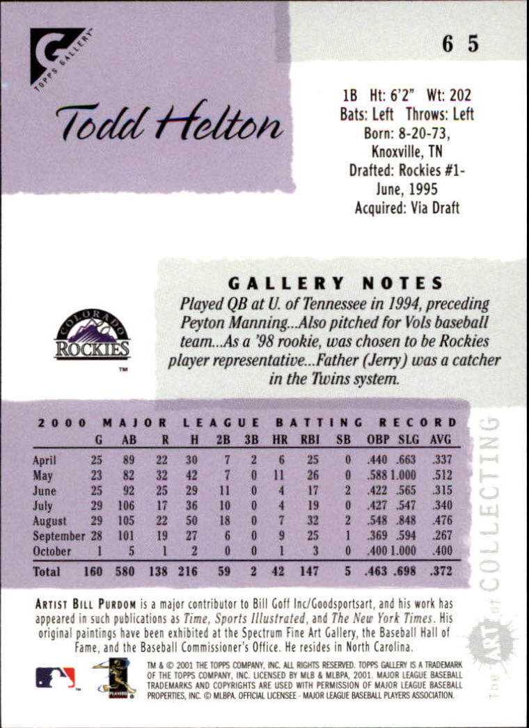 2001 Topps Gallery Baseball - Picture 115 of 256