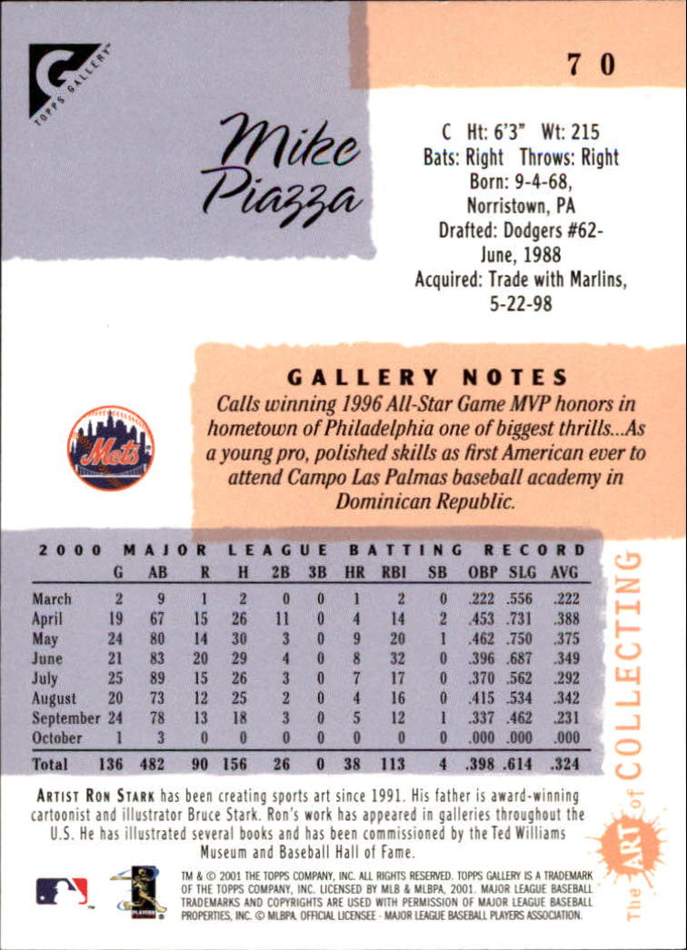 2001 Topps Gallery Baseball - Picture 125 of 256