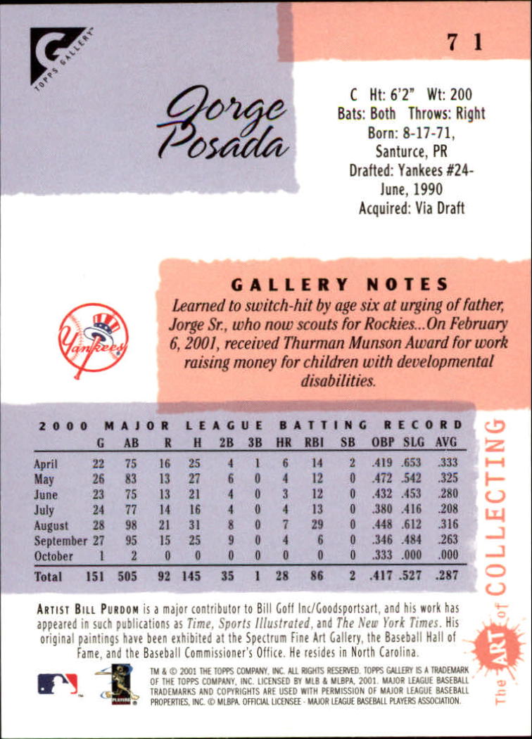 2001 Topps Gallery Baseball - Picture 127 of 256