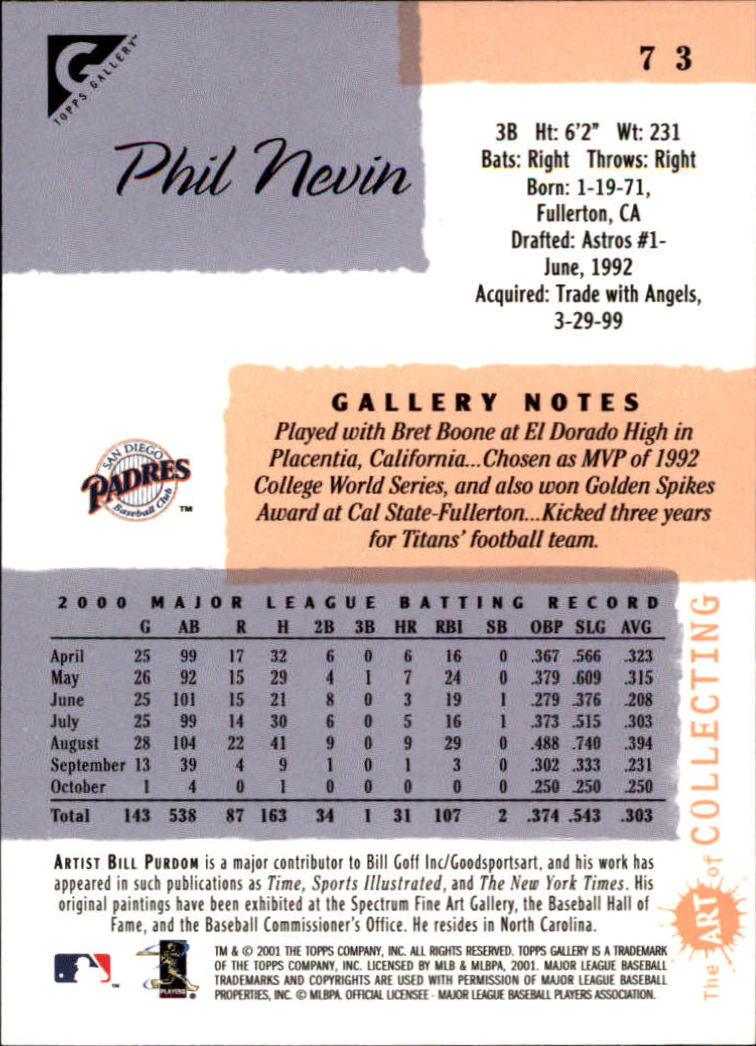 2001 Topps Gallery Baseball - Picture 131 of 256