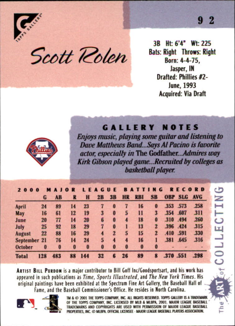 2001 Topps Gallery Baseball - Picture 161 of 256