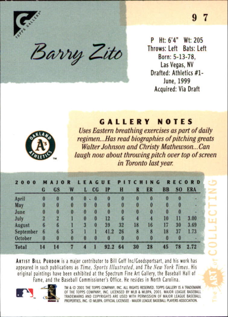 2001 Topps Gallery Baseball - Picture 169 of 256