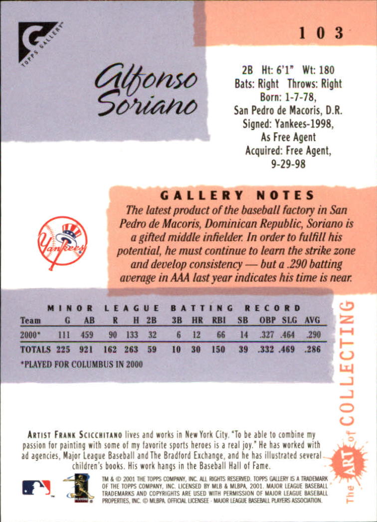 2001 Topps Gallery Baseball - Picture 179 of 256