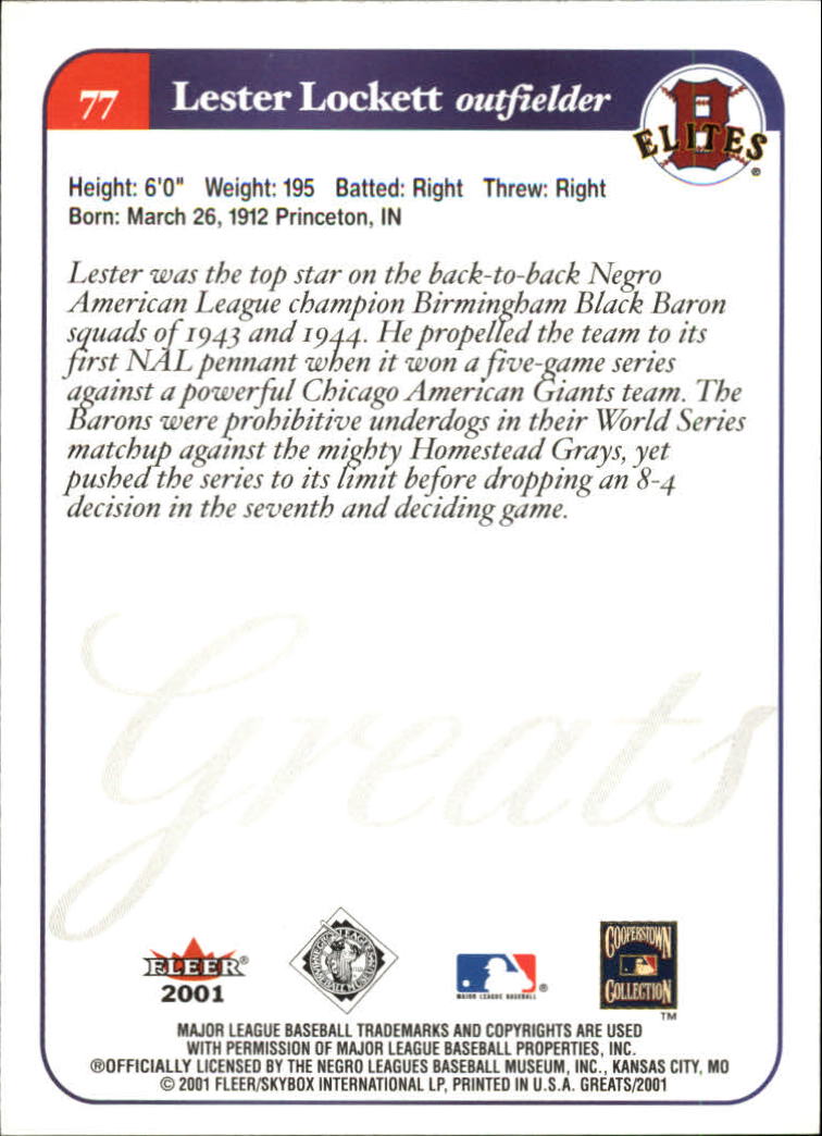 2001 Greats of the Game (Fleer) Baseball "Main Set" Cards - Picture 153 of 259