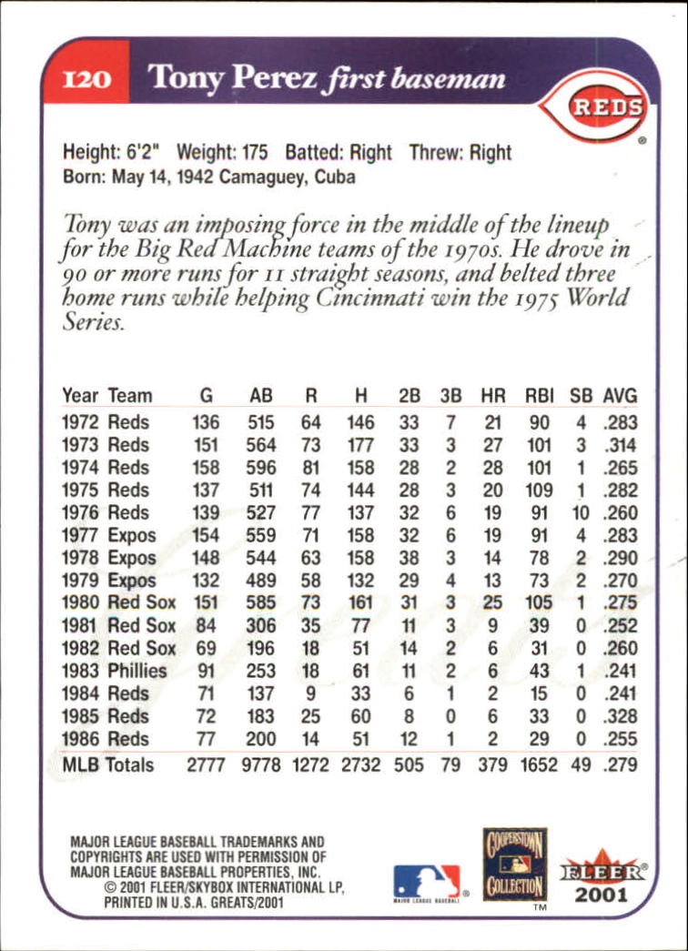 2001 Greats of the Game (Fleer) Baseball "Main Set" Cards - Picture 227 of 259