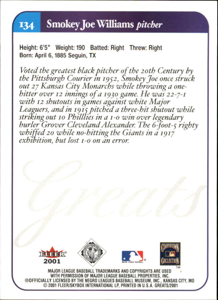 2001 Greats of the Game (Fleer) Baseball "Main Set" Cards - Picture 253 of 259