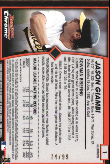 2001 Bowman Chrome Baseball YOU PICK - Bild 3 von 411