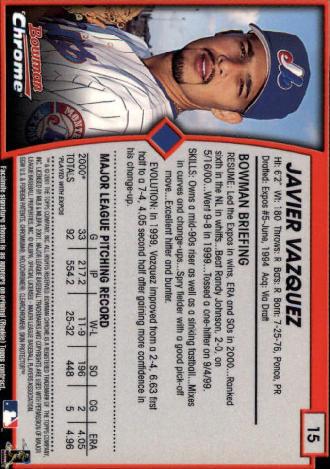 2001 Bowman Chrome Baseball YOU PICK - Bild 25 von 411