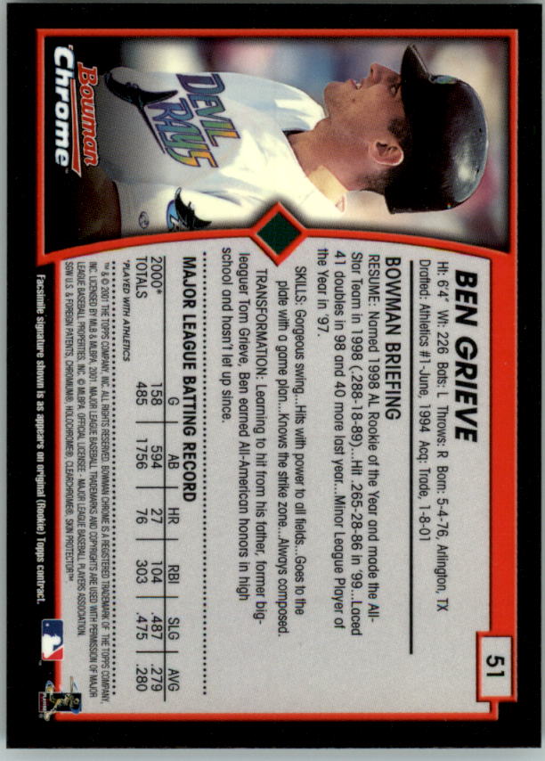 2001 Bowman Chrome Baseball YOU PICK - Bild 83 von 411