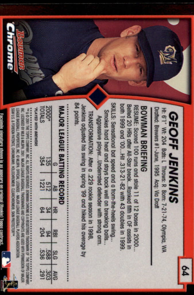 2001 Bowman Chrome Baseball YOU PICK - Bild 101 von 411