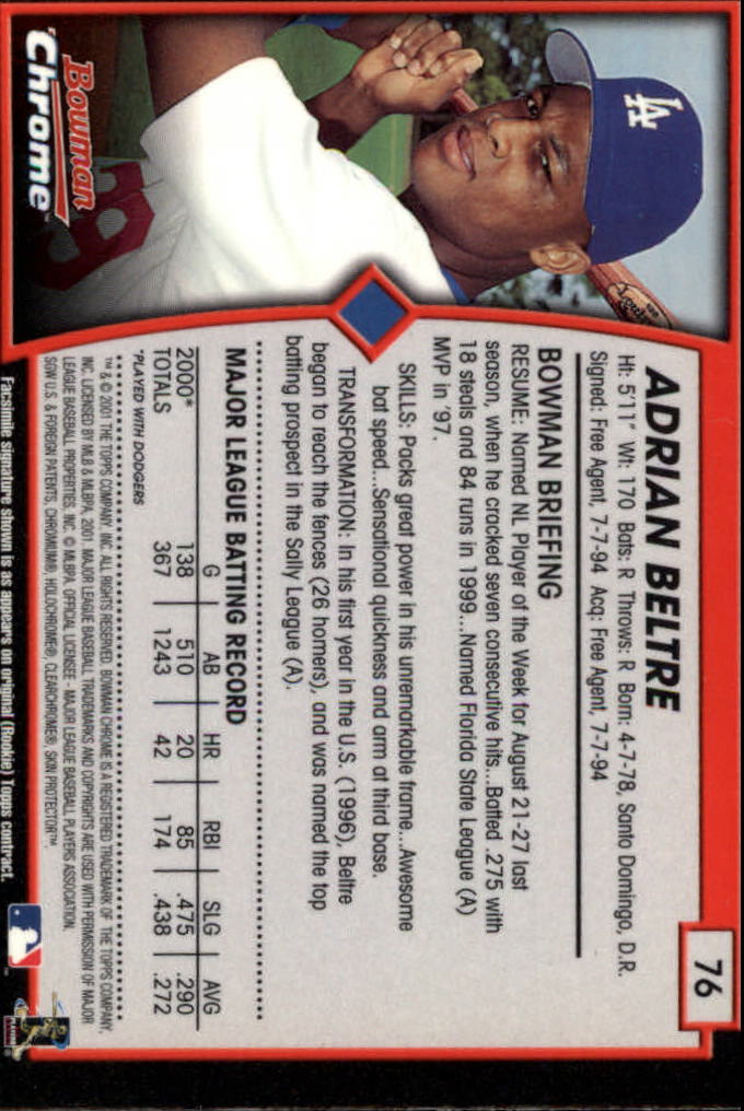 2001 Bowman Chrome Baseball YOU PICK - Bild 117 von 411