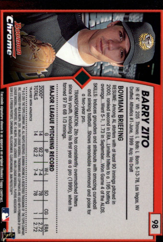2001 Bowman Chrome Baseball YOU PICK - Bild 147 von 411