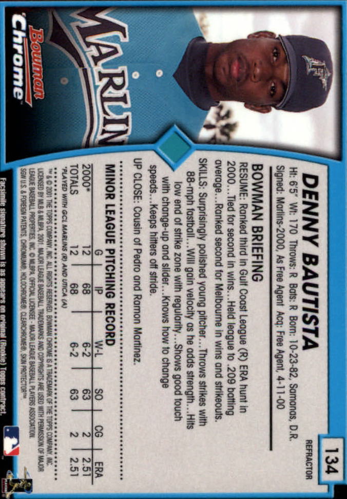 2001 Bowman Chrome Baseball YOU PICK - Bild 189 von 411