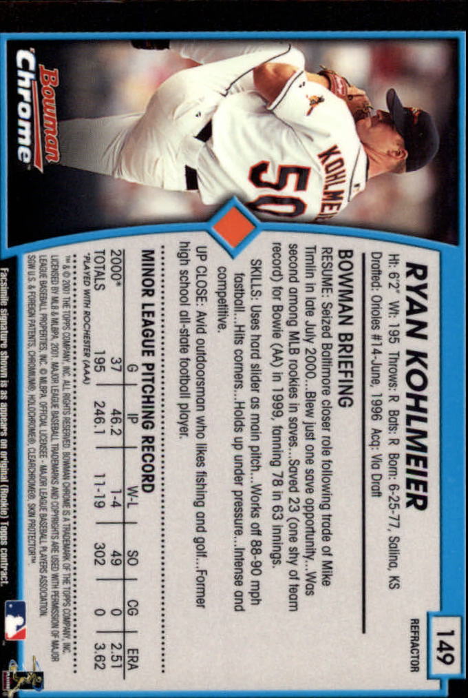 2001 Bowman Chrome Baseball YOU PICK - Bild 207 von 411