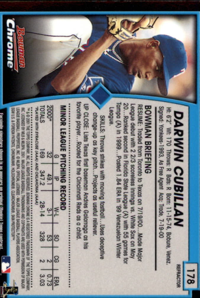 2001 Bowman Chrome Baseball YOU PICK - Bild 237 von 411
