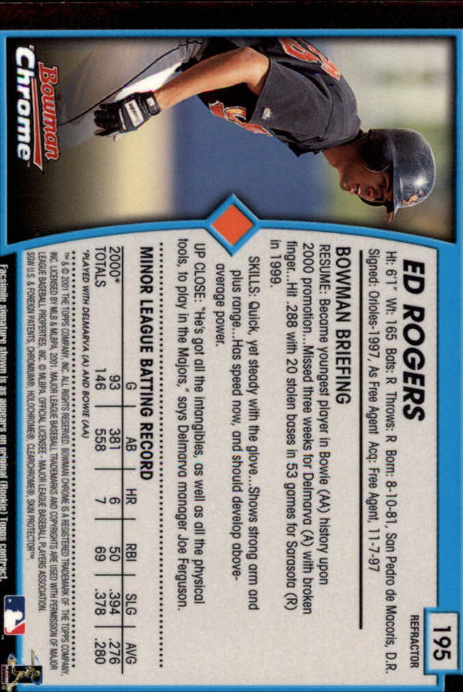 2001 Bowman Chrome Baseball YOU PICK - Bild 249 von 411