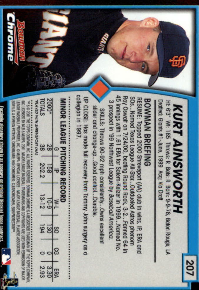 2001 Bowman Chrome Baseball YOU PICK - Bild 265 von 411